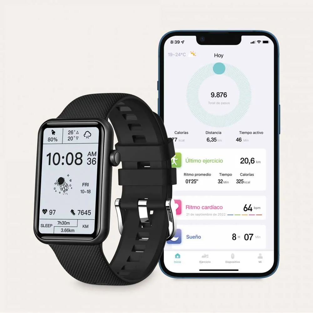 KSIX Tube Smartwatch, Black KSIX Tube Smartwatch, Black