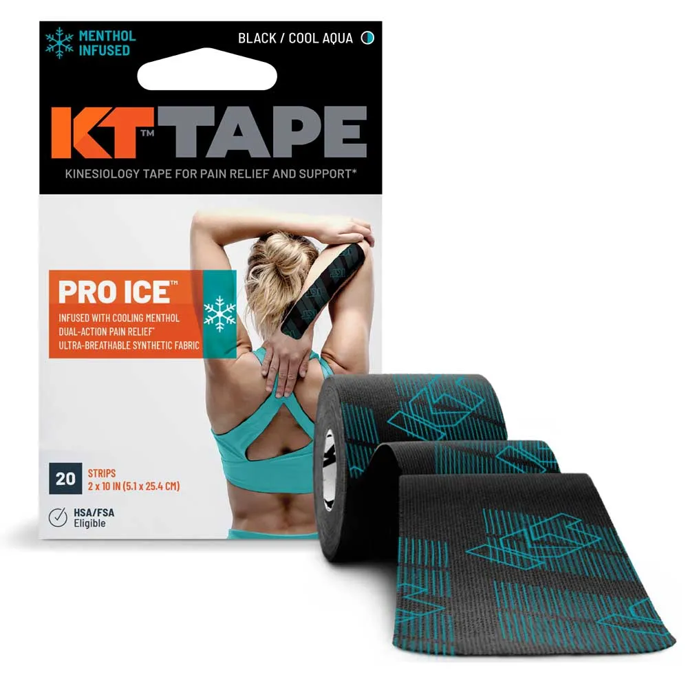 KT Tape Pro Ice 5.1x25.4cm 20 Units Vorgeschnittenes Kinesiologie-tape, Black, One Size KT Tape Pro Ice 5.1x25.4cm 20 Units Vorgeschnittenes Kinesiologie-tape, Black, One Size