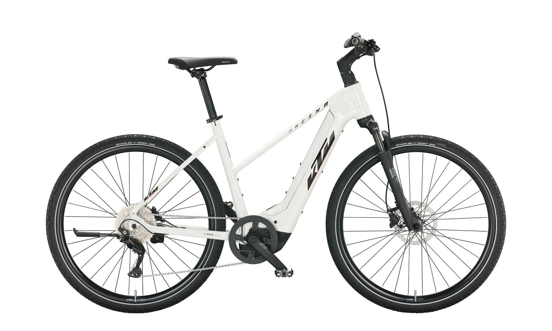 Ktm MACINA CROSS 720 metallic white (black+orange) 28" 750 Wh Trapez, Hersteller-metallic white (black+orange), 56cm