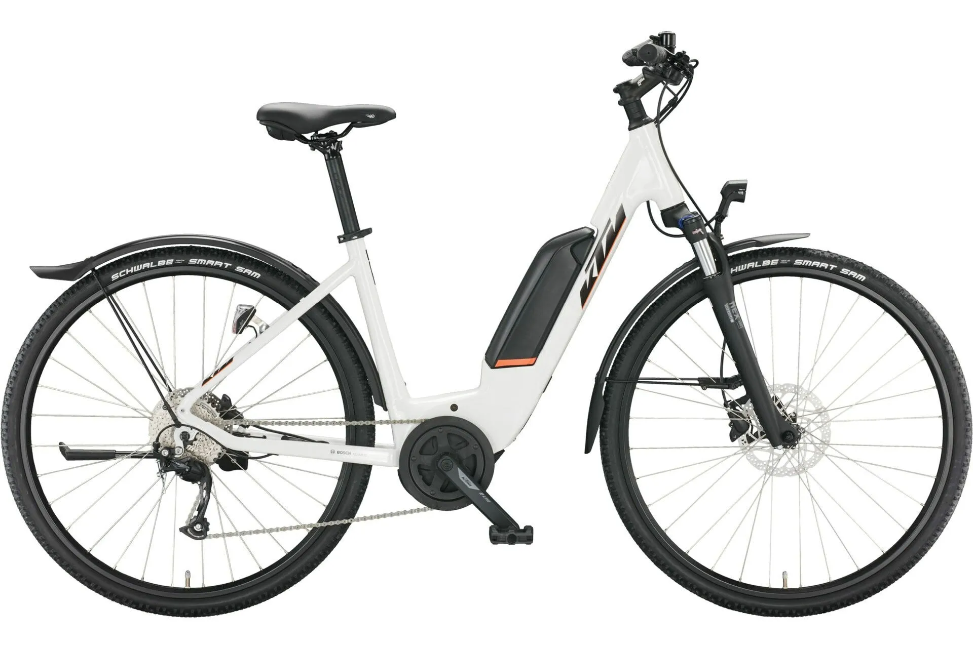 Ktm Macina Cross Street P510 white (black+orange) 28" 500 Wh Wave Ktm Macina Cross Street P510 white (black+orange) 28" 500 Wh Wave