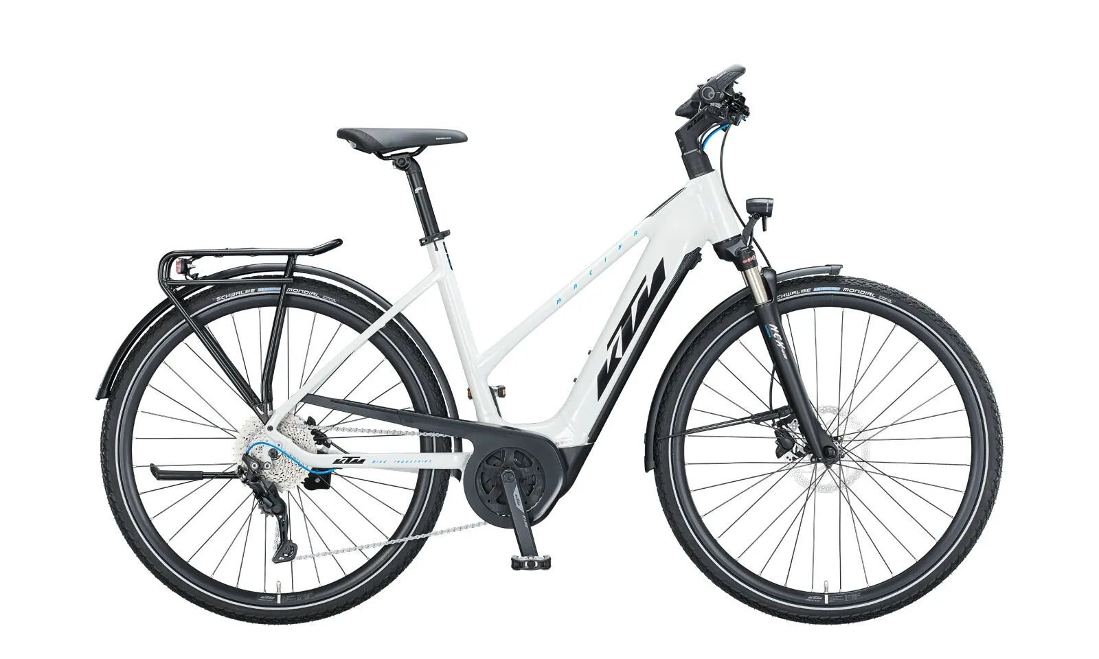 Ktm MACINA SPORT P610 Metallic White ( Black Blue ) 28" 625 Wh Trapez, Weiß, 56cm
