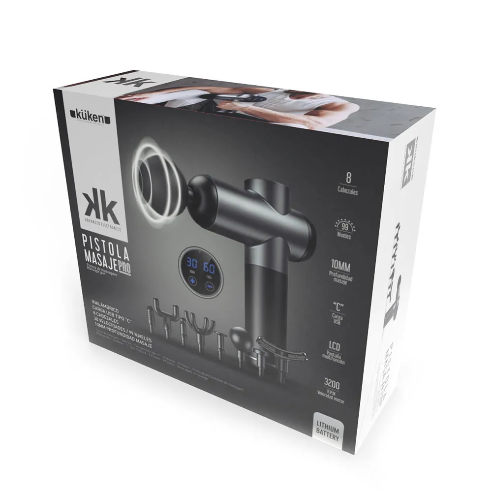 Kuken 49483 Massagepistole, Black / grey, One Size, EU Plug 220V Kuken 49483 Massagepistole, Black / grey, One Size, EU Plug 220V
