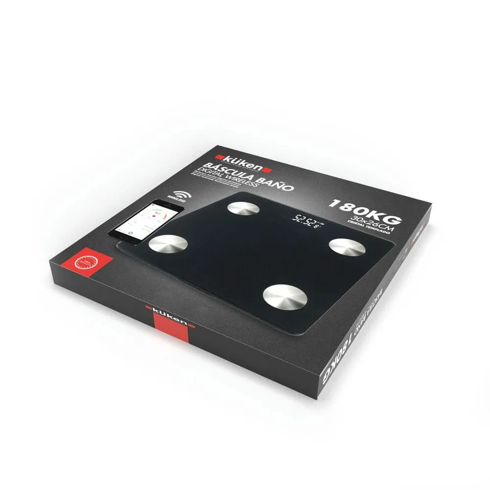 Kuken Bluetooth 200kg Waage, Black, One Size Kuken Bluetooth 200kg Waage, Black, One Size