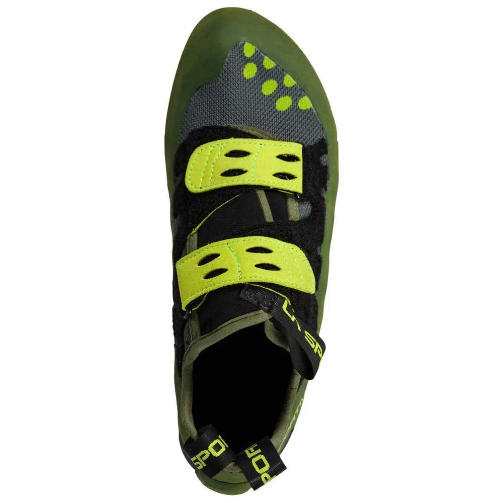La Sportiva Geckogym Vegan Kletterschuhe, Olive / neon