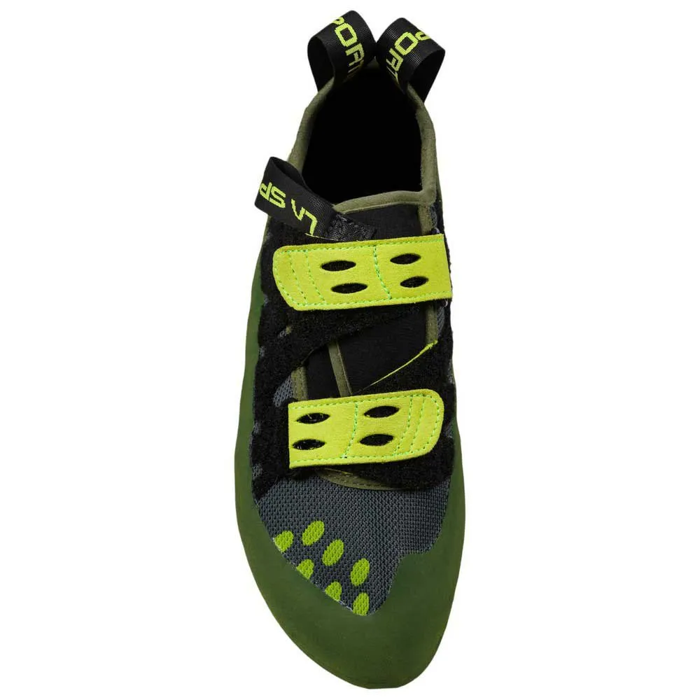 La Sportiva Geckogym Vegan Kletterschuhe, Olive / neon