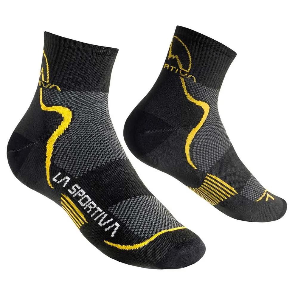 La Sportiva Mid Distance Socken, Black / yellow La Sportiva Mid Distance Socken, Black / yellow