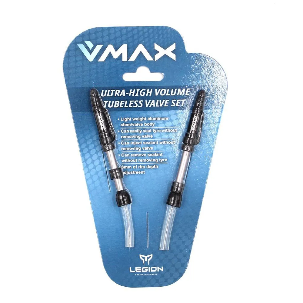Legion V-max Tubeless Presta 13-21 Mm Ventile 2 Einheiten, Silver / black, One Size Legion V-max Tubeless Presta 13-21 Mm Ventile 2 Einheiten, Silver / black, One Size