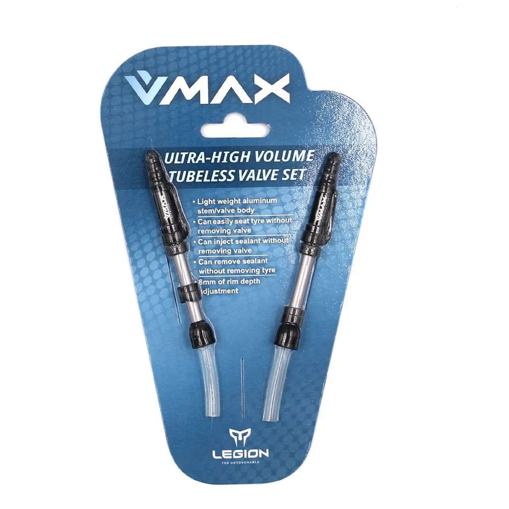 Legion V-max Tubeless Presta 29-37 Mm Ventile 2 Einheiten, Silver / black, One Size Legion V-max Tubeless Presta 29-37 Mm Ventile 2 Einheiten, Silver / black, One Size