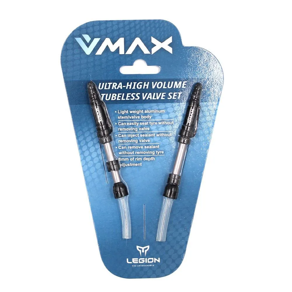 Legion V-max Tubeless Presta 37-45 Mm Ventile 2 Einheiten, Silver / black, One Size Legion V-max Tubeless Presta 37-45 Mm Ventile 2 Einheiten, Silver / black, One Size