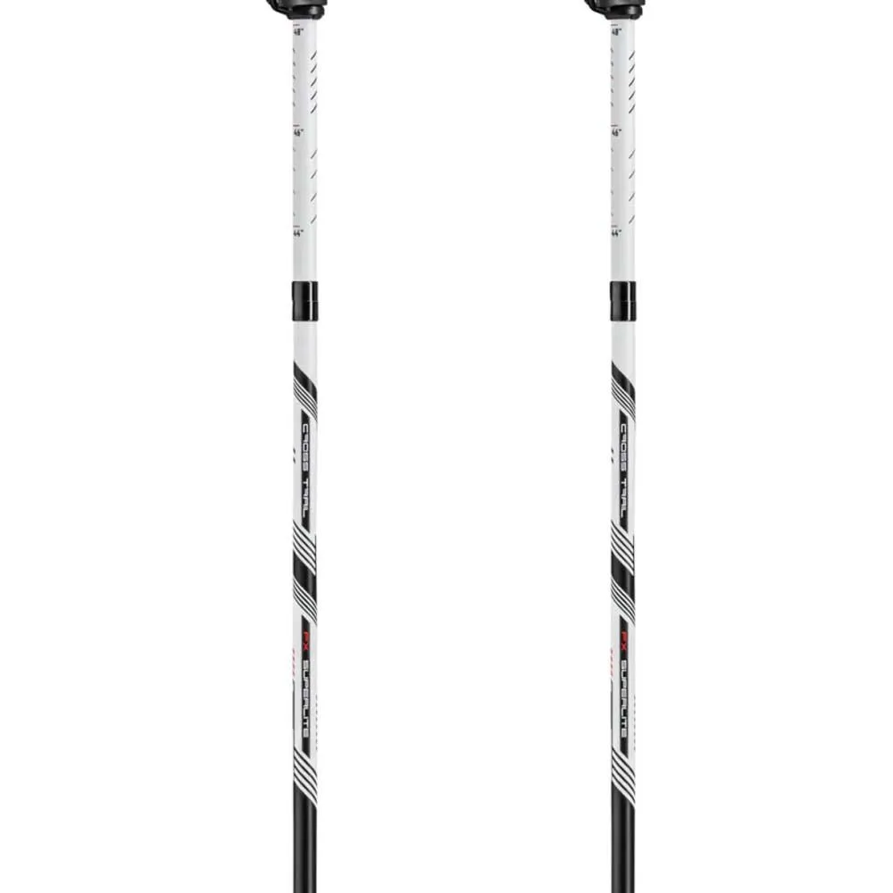 LEKI Cross Trail Fx Superlite Stöcke, White / bright red / black, 110-130cm