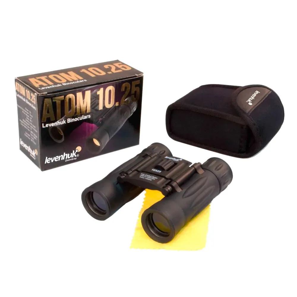 Levenhuk Atom 10x25 Fernglas, Black, One Size Levenhuk Atom 10x25 Fernglas, Black, One Size
