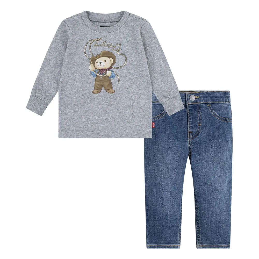 Levi's Cowboy Langarm-set, Grey heather, 18MON Levi's Cowboy Langarm-set, Grey heather, 18MON