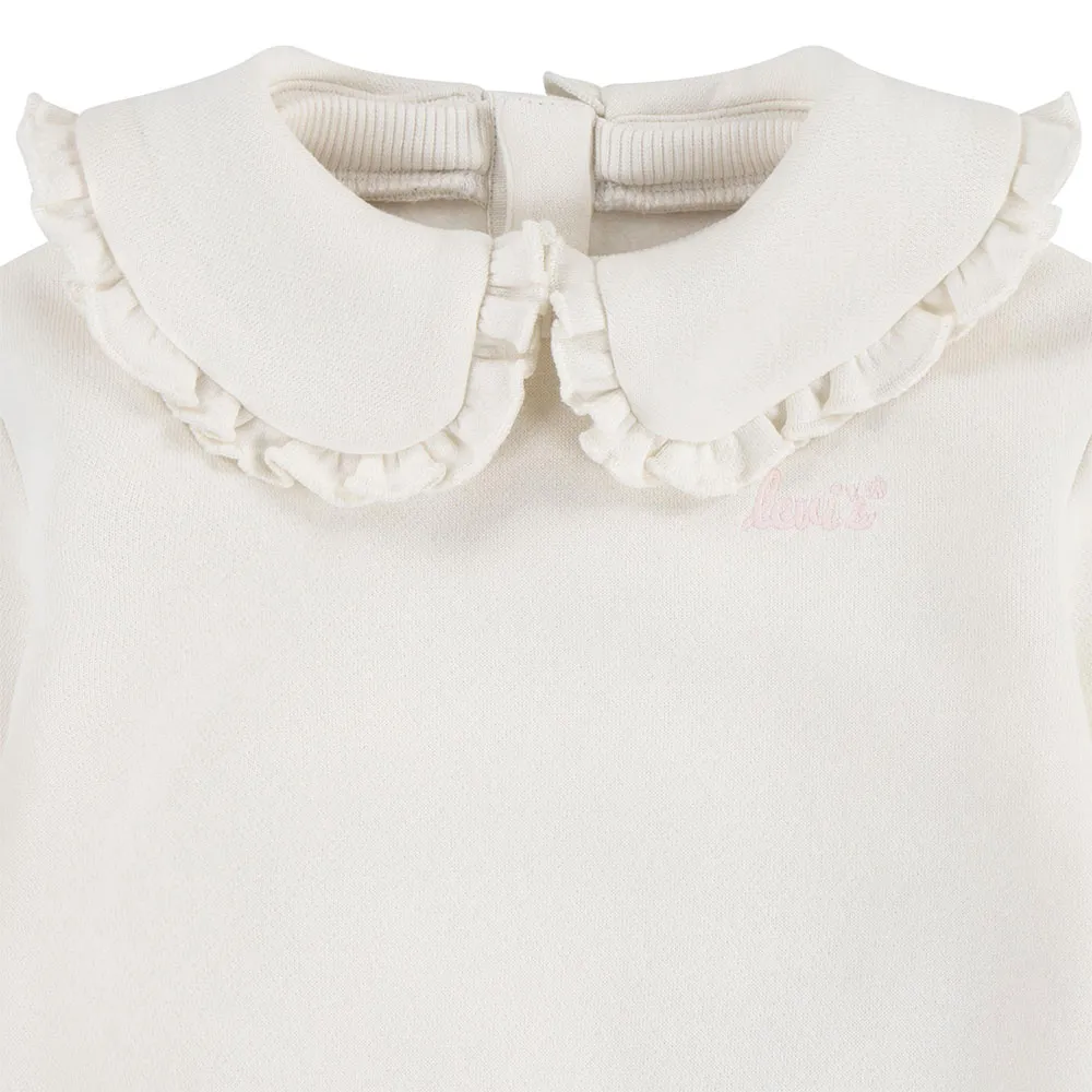 Levi's Ruffle Crew Sweatshirt, Egret, 6MON Levi's Ruffle Crew Sweatshirt, Egret, 6MON