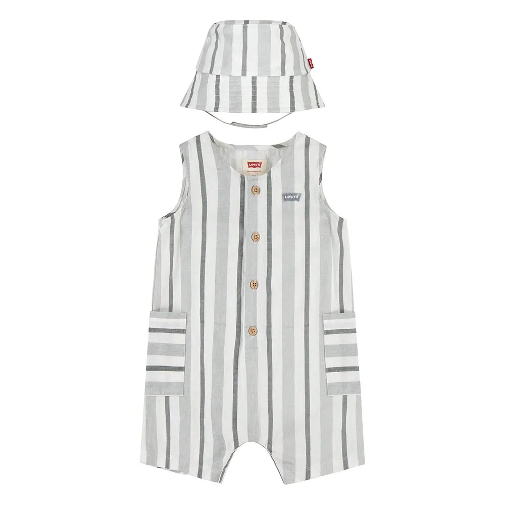 Levi's Stripe Romper Set Ohne Ärmel, Bright white, 3Y Levi's Stripe Romper Set Ohne Ärmel, Bright white, 3Y