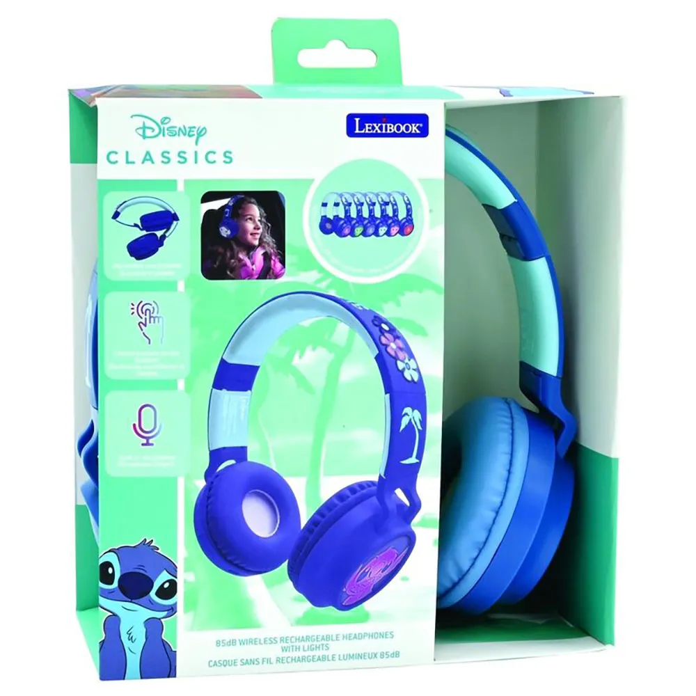 Lexibook Disney Stitch Bluetooth-leuchtkopfhörer, Blue, One Size Lexibook Disney Stitch Bluetooth-leuchtkopfhörer, Blue, One Size