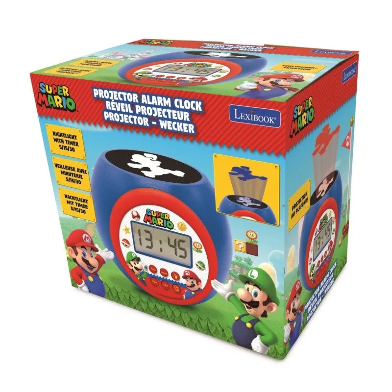Lexibook Super Mario Wecker Mit Projektion, Multicolor Lexibook Super Mario Wecker Mit Projektion, Multicolor