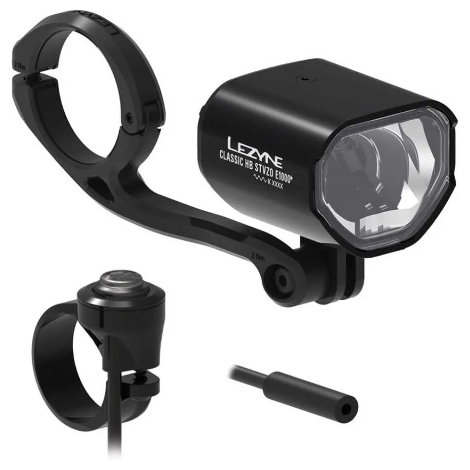Lezyne E-bike Classic Hb Stvzo E1000+ Frontlicht, Black, 1000 Lumina Lezyne E-bike Classic Hb Stvzo E1000+ Frontlicht, Black, 1000 Lumina