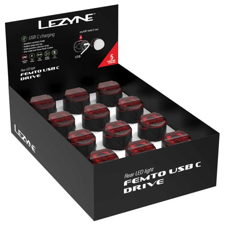 Lezyne Femto Usb Stvzo Rücklicht 12 Einheiten, Black, One Size Lezyne Femto Usb Stvzo Rücklicht 12 Einheiten, Black, One Size