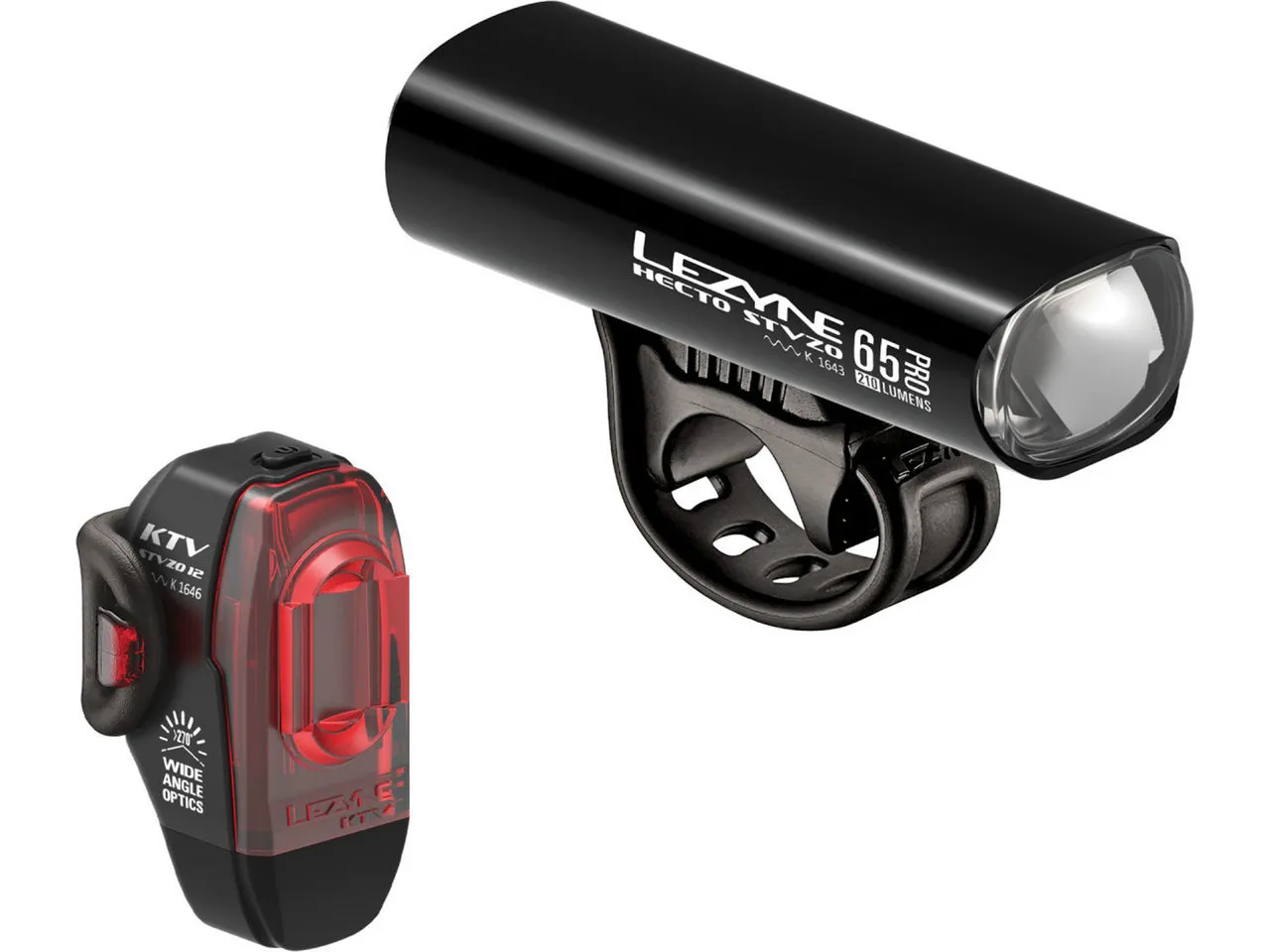 Lezyne Hecto Drive Pro 65 + KTV Drive LED Beleuchtungsset mit StVZO-Zulassung, Schwarz, one_size Lezyne Hecto Drive Pro 65 + KTV Drive LED Beleuchtungsset mit StVZO-Zulassung, Schwarz, one_size