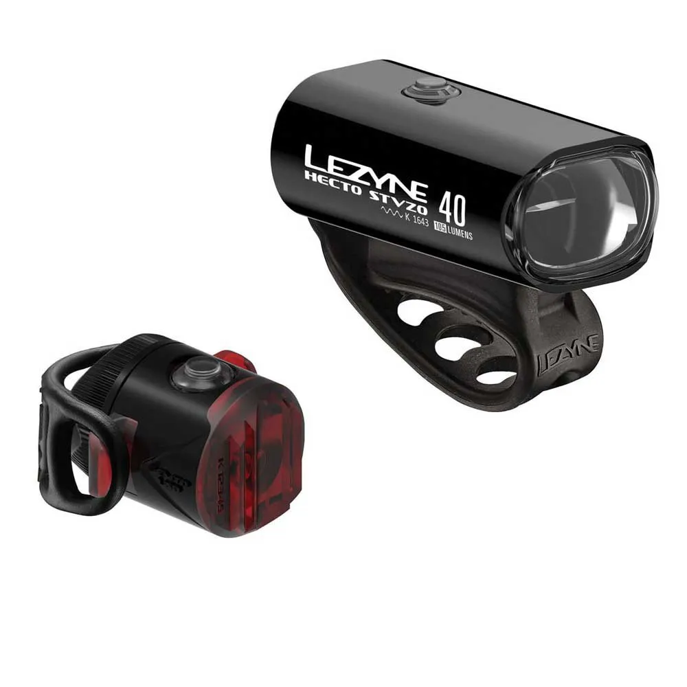 Lezyne Hecto Drive Stvzo 40 / Femto Lichtset, Black, 140 Lumina Lezyne Hecto Drive Stvzo 40 / Femto Lichtset, Black, 140 Lumina