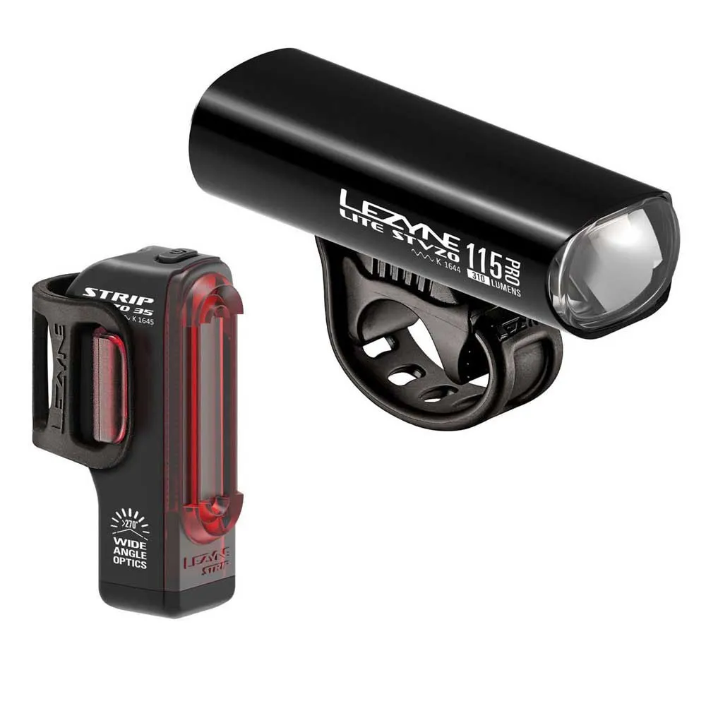 Lezyne Lite Drive Stvzo Pro / Strip Stvzo Lichtset, Black, 290 / 36 Lumina Lezyne Lite Drive Stvzo Pro / Strip Stvzo Lichtset, Black, 290 / 36 Lumina