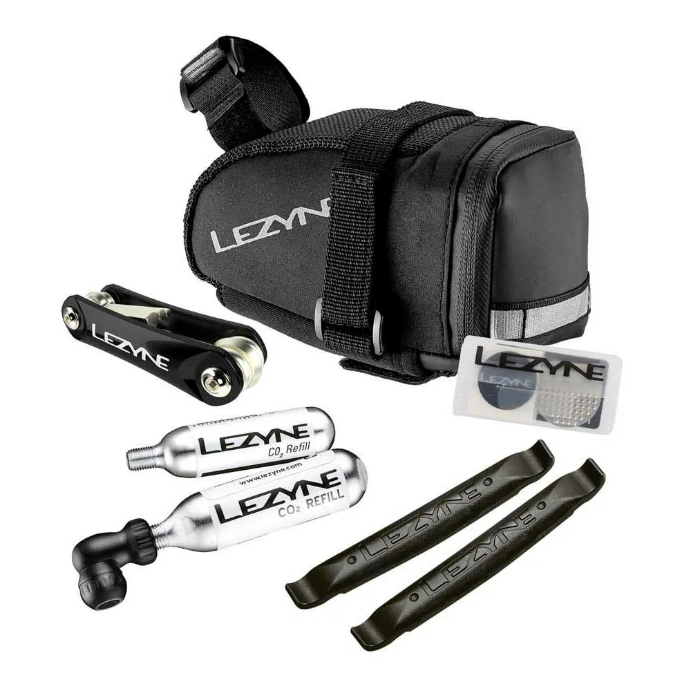 Lezyne Medium Caddy Co2 Kit Werkzeug-satteltasche, Black, One Size Lezyne Medium Caddy Co2 Kit Werkzeug-satteltasche, Black, One Size