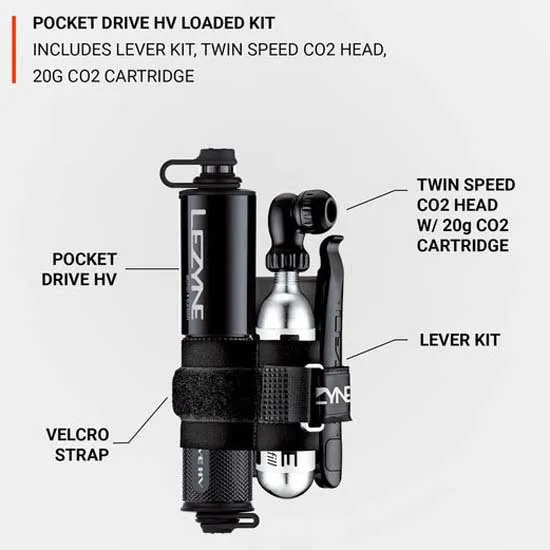 Lezyne Pocket Drive Hv Loaded Mini-pumpe, Black / silver, 160psi Lezyne Pocket Drive Hv Loaded Mini-pumpe, Black / silver, 160psi