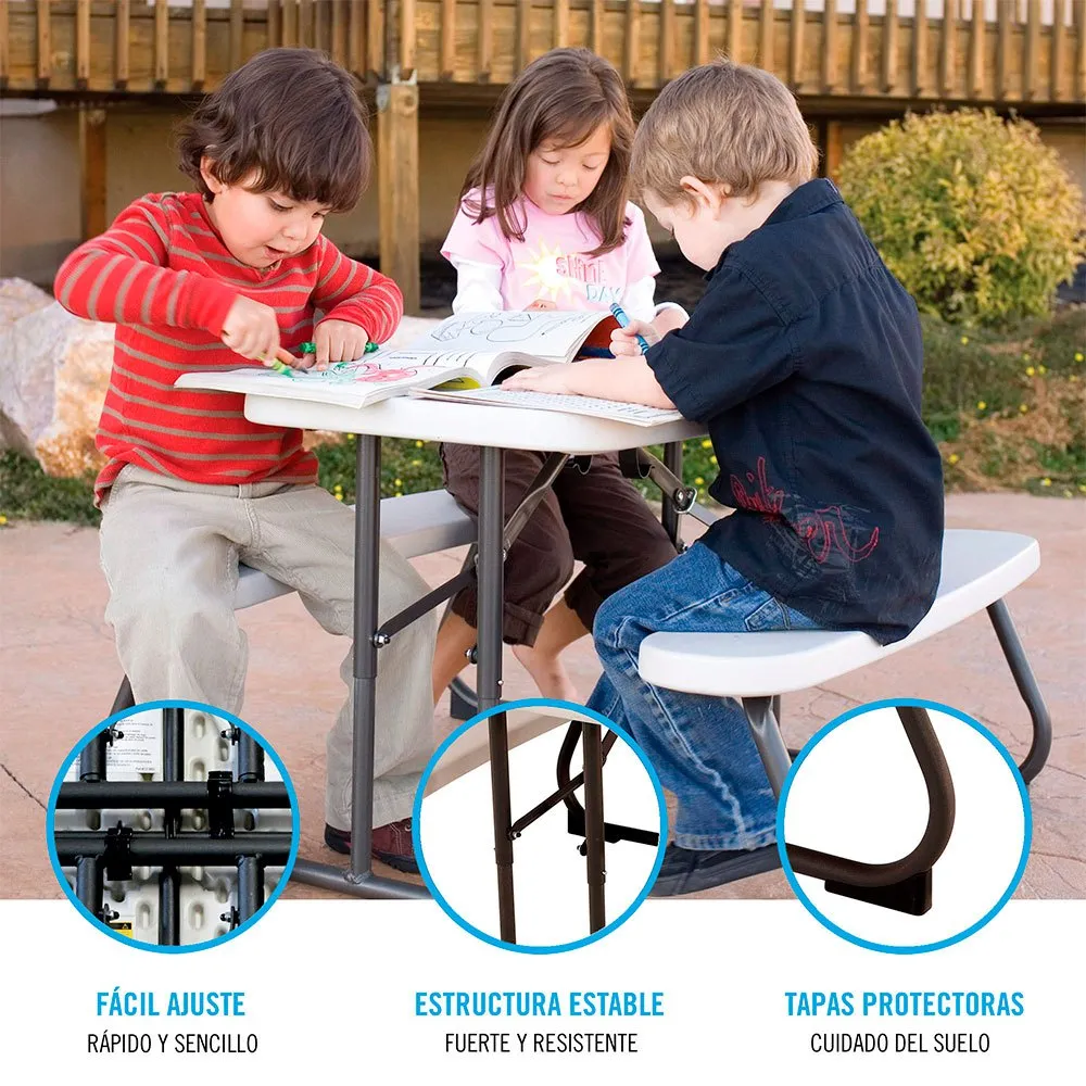 Lifetime 82.5x90x53.5 Cm Picnic Tisch, Cream, One Size Lifetime 82.5x90x53.5 Cm Picnic Tisch, Cream, One Size