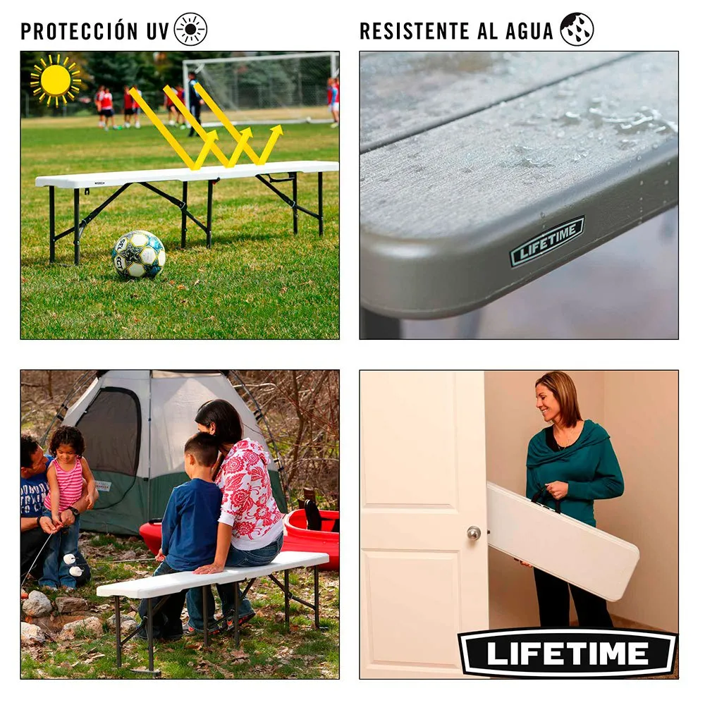 Lifetime Klappbare Campingbank 183x29x42 Cm, White, One Size Lifetime Klappbare Campingbank 183x29x42 Cm, White, One Size