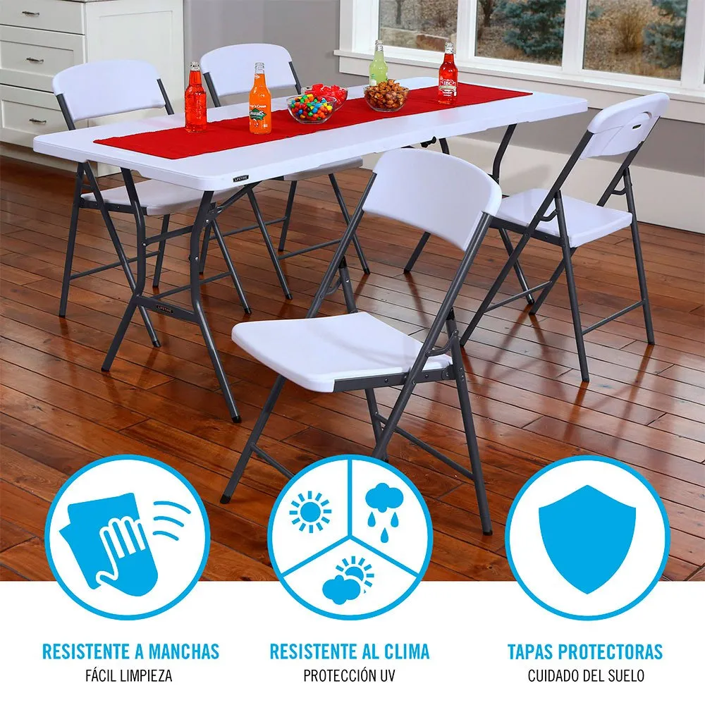 Lifetime Ultra-resistant Folding Uv100 47x48x84.5 Cm Stuhl, White, One Size Lifetime Ultra-resistant Folding Uv100 47x48x84.5 Cm Stuhl, White, One Size
