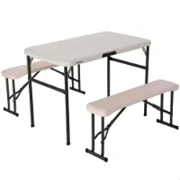Lifetime Ultra-resistant Folding With 2 Benches Set Uv100 106x61x74 Cm Tisch Lifetime Ultra-resistant Folding With 2 Benches Set Uv100 106x61x74 Cm Tisch