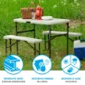 Lifetime Ultra-resistant Folding With 2 Benches Set Uv100 106x61x74 Cm Tisch, White, One Size
