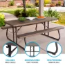 Lifetime Ultra-resistant Folding With Benches Uv100 183x76x74 Cm Tisch, Brown, One Size