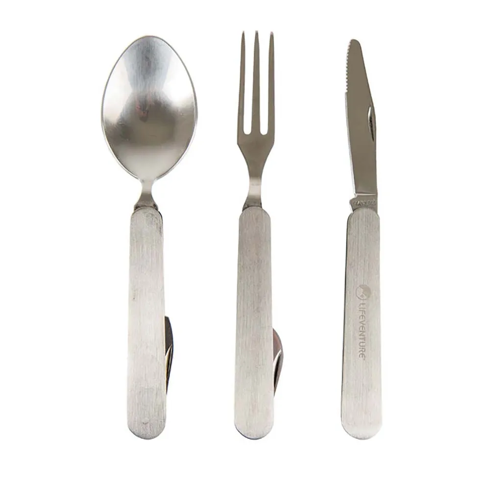 Lifeventure Folding Besteckset, Grey, One Size Lifeventure Folding Besteckset, Grey, One Size