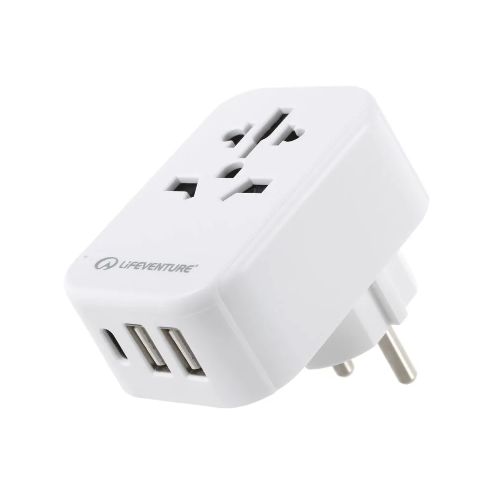 Lifeventure Weltreiseadapter Für Europäische Steckdosen Mit Usb, One size Lifeventure Weltreiseadapter Für Europäische Steckdosen Mit Usb, One size