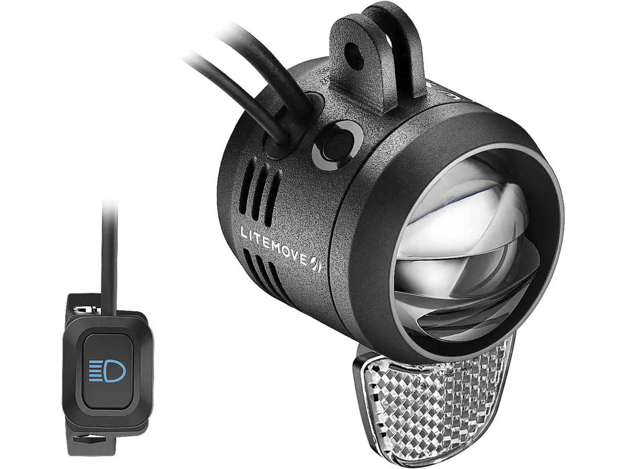 Litemove AC-210 HB/LB LED E-Bike Frontlicht für Vorbau-Montage mit StVZO, Schwarz Litemove AC-210 HB/LB LED E-Bike Frontlicht für Vorbau-Montage mit StVZO, Schwarz