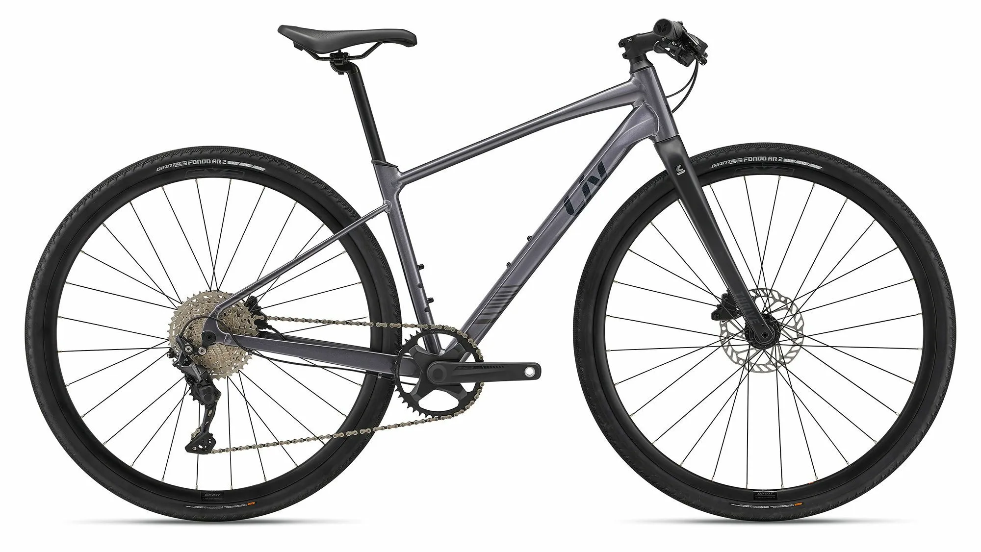 Liv Thrive 1 Liquid Metal/Carbon Smoke Gloss-Matt 28" Diamant, Grau, L