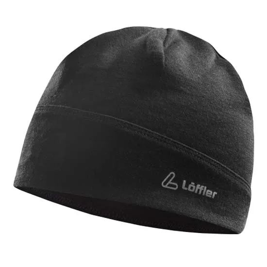 Löffler Merino Mütze, Black Löffler Merino Mütze, Black