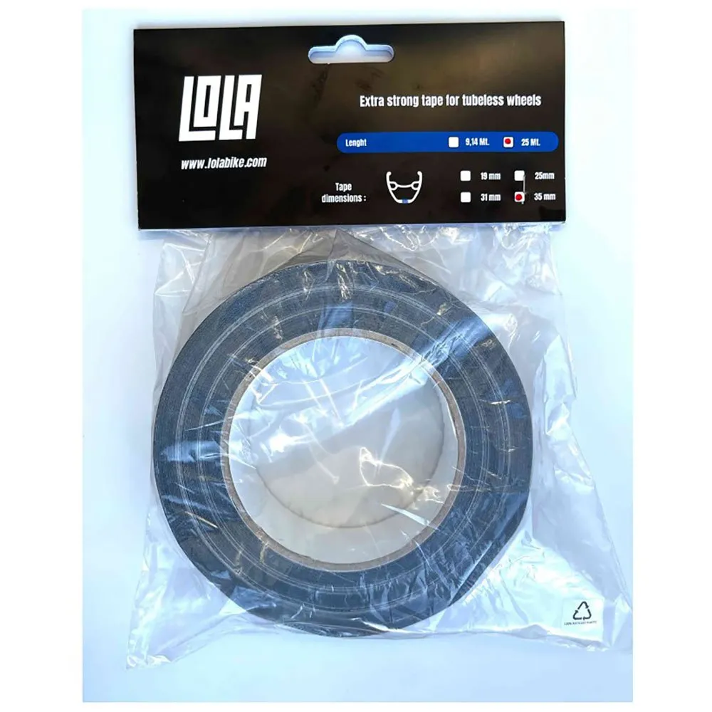 Lola 35 Mm Tubeless Felgenband 25 M, Black, One Size Lola 35 Mm Tubeless Felgenband 25 M, Black, One Size