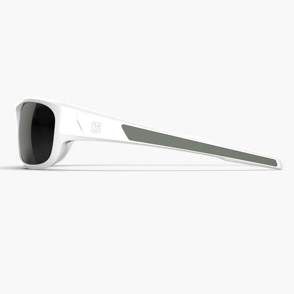 Loubsol Allos 2.0 Polarized Polarisierte Sonnenbrille unisex, White, Green Polarized/CAT3