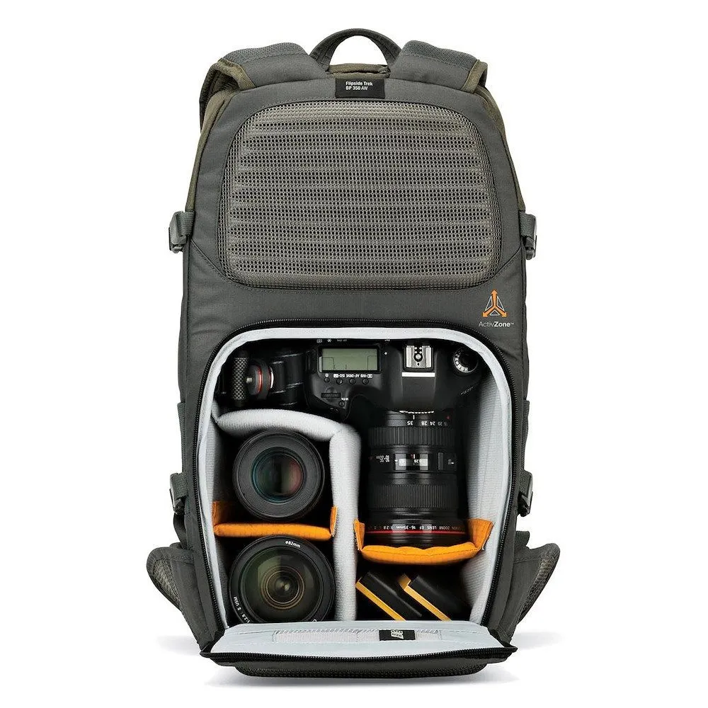 Lowepro Flipside Trek 350 Aw Rucksack, Green / grey Lowepro Flipside Trek 350 Aw Rucksack, Green / grey