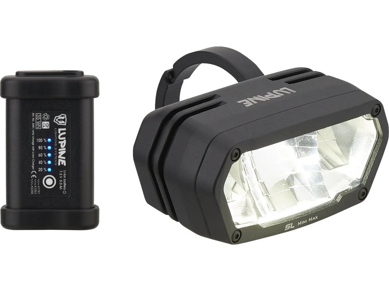 Lupine SL MiniMax AF 5.0 LED Frontlicht mit StVZO-Zulassung, Schwarz, 2400 Lumen, 35mm Lupine SL MiniMax AF 5.0 LED Frontlicht mit StVZO-Zulassung, Schwarz, 2400 Lumen, 35mm