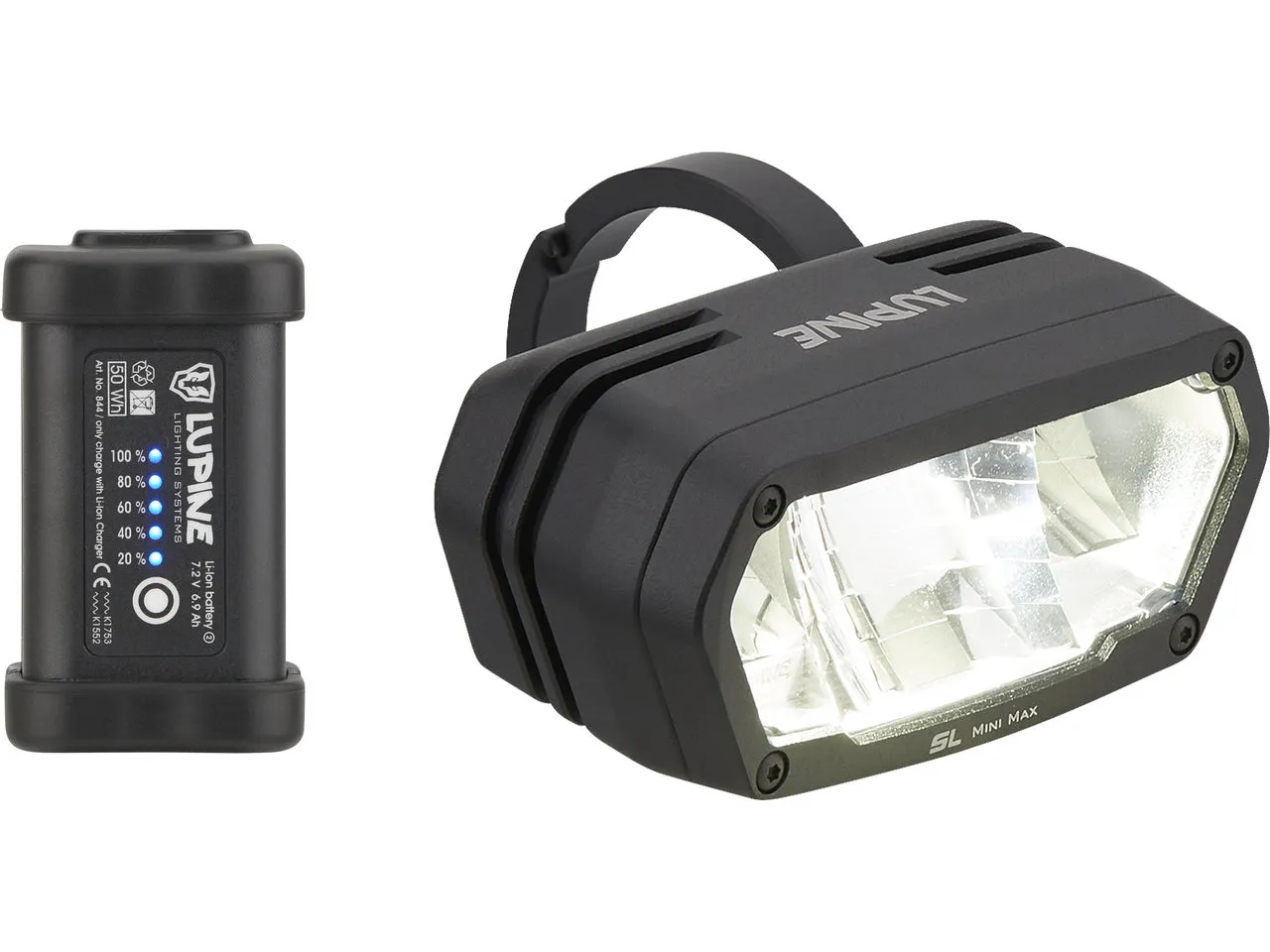 Lupine SL MiniMax AF 6.9 LED Frontlicht mit StVZO-Zulassung, Schwarz, 2400 Lumen, 31.8mm