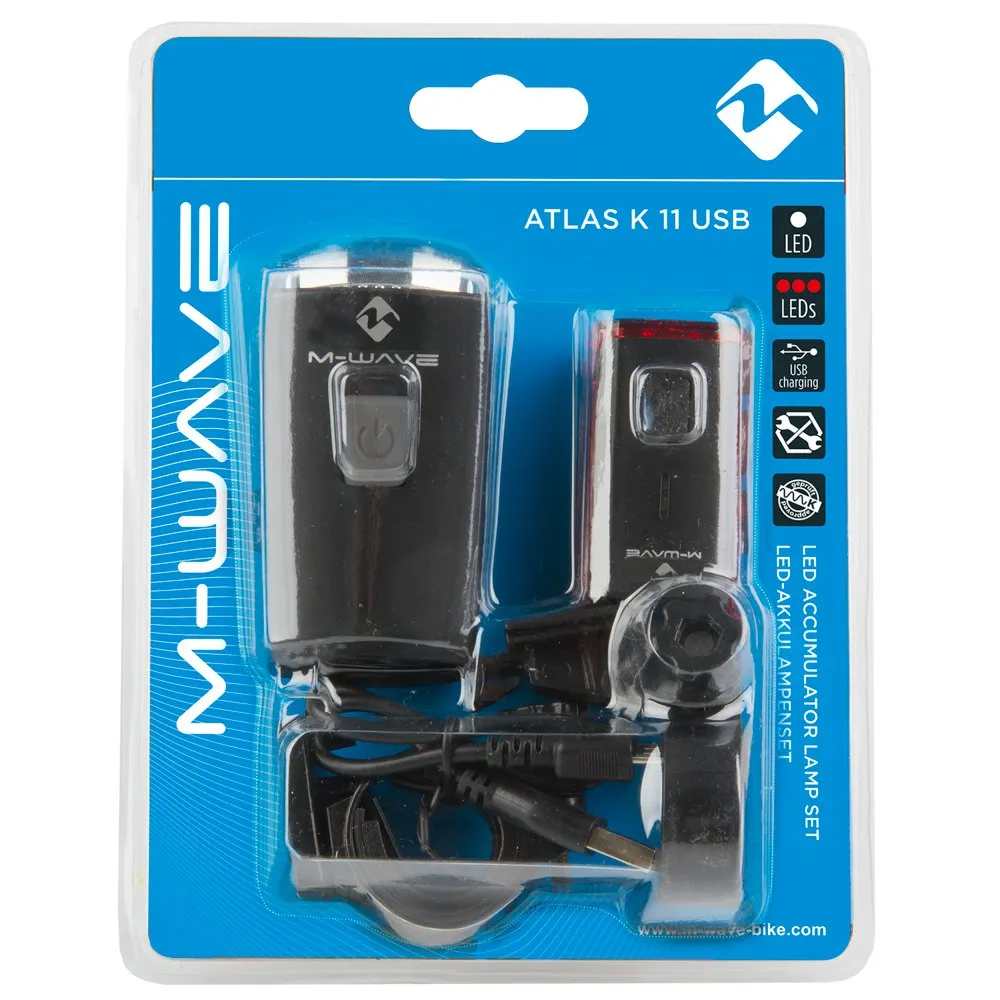 M-Wave Atlas K11 Usb Lichtset, Black, 70 Lumina M-Wave Atlas K11 Usb Lichtset, Black, 70 Lumina