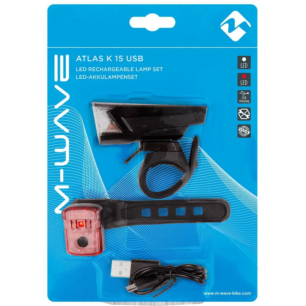 M-Wave Atlas K15 Usb Lichtset, Black, 70 Lumina M-Wave Atlas K15 Usb Lichtset, Black, 70 Lumina