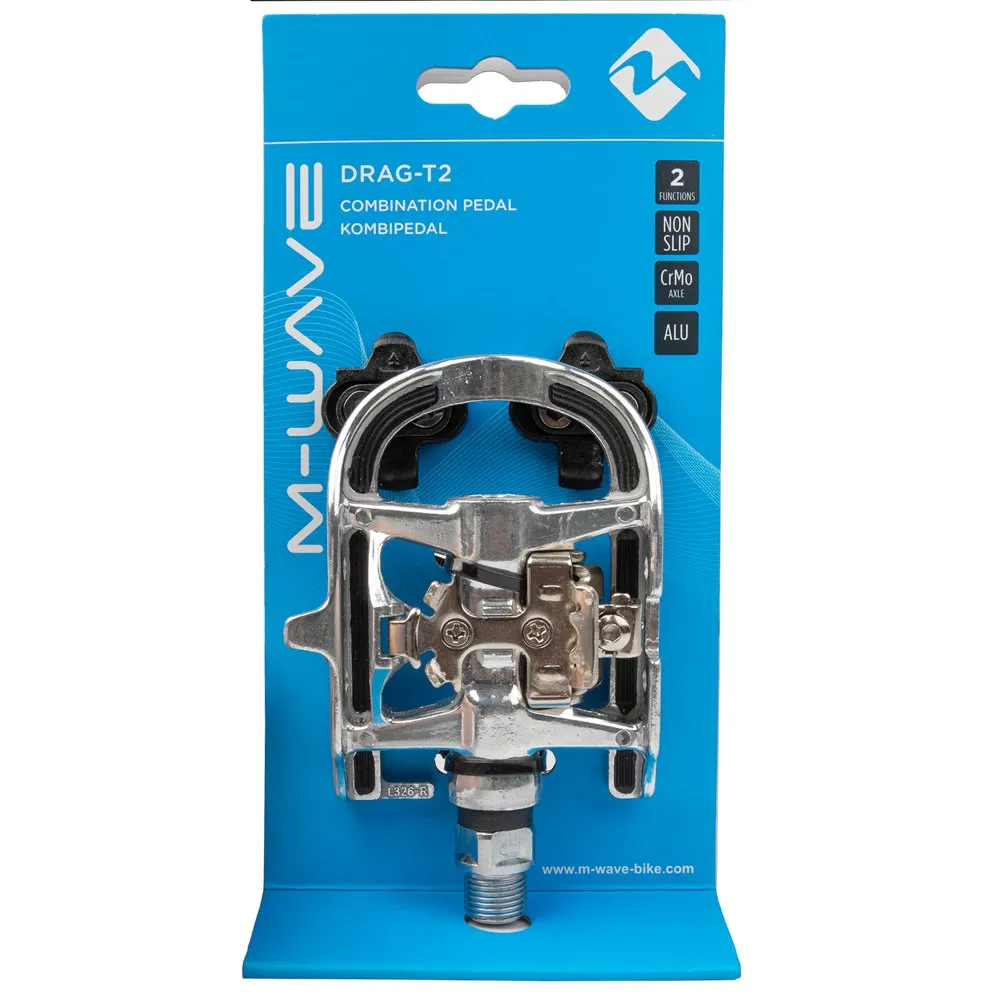 M-Wave Drag T2 Pedale, Silver, One Size M-Wave Drag T2 Pedale, Silver, One Size