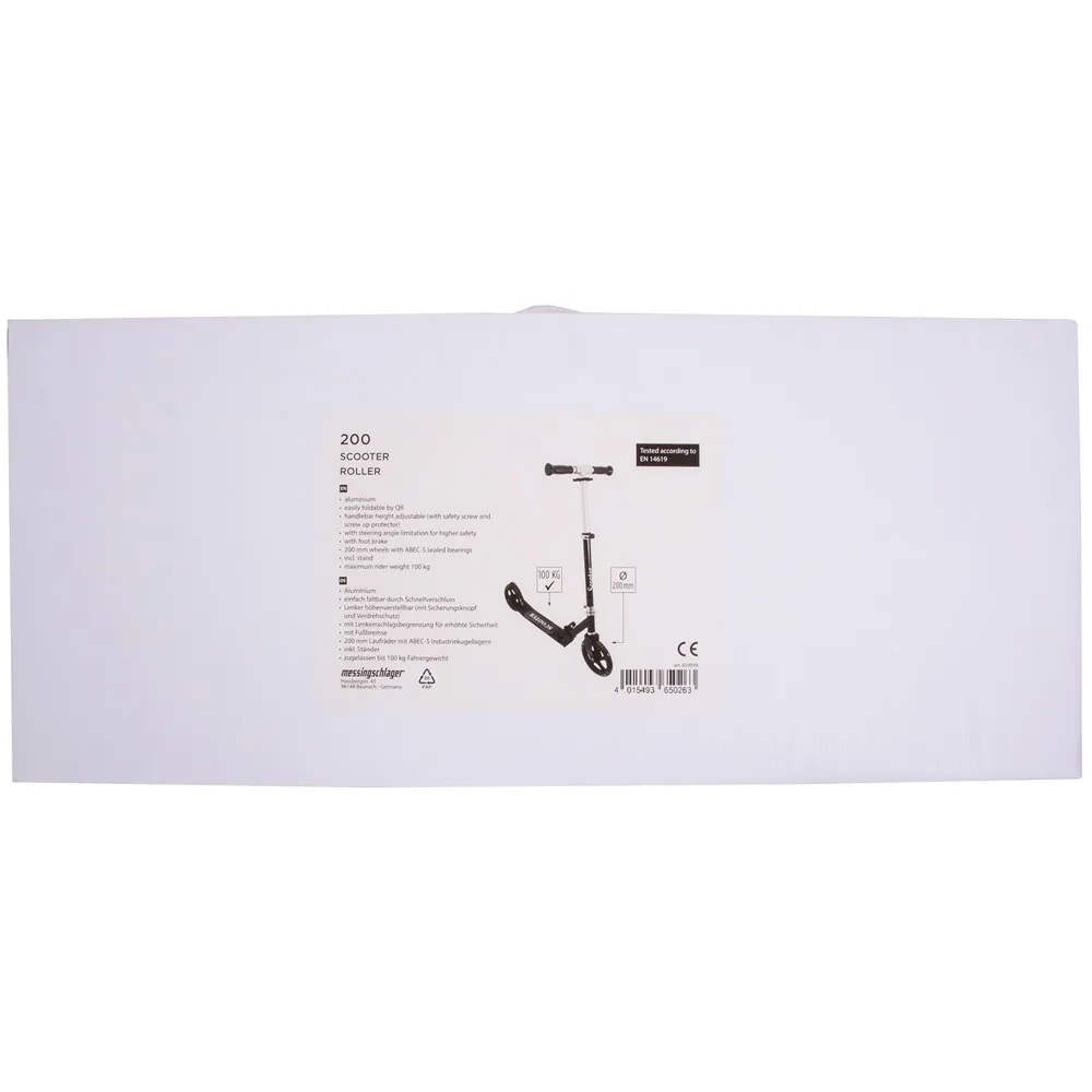 M-Wave Mini 200 Tretroller, Black / silver, One Size M-Wave Mini 200 Tretroller, Black / silver, One Size