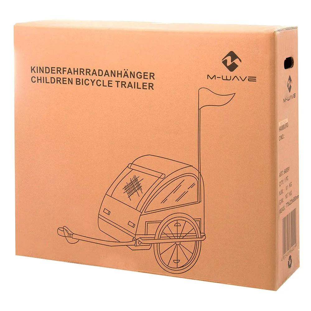 M-Wave Stalwart Easy Junior Fahrradanhänger, Black / yellow, Max 20kg