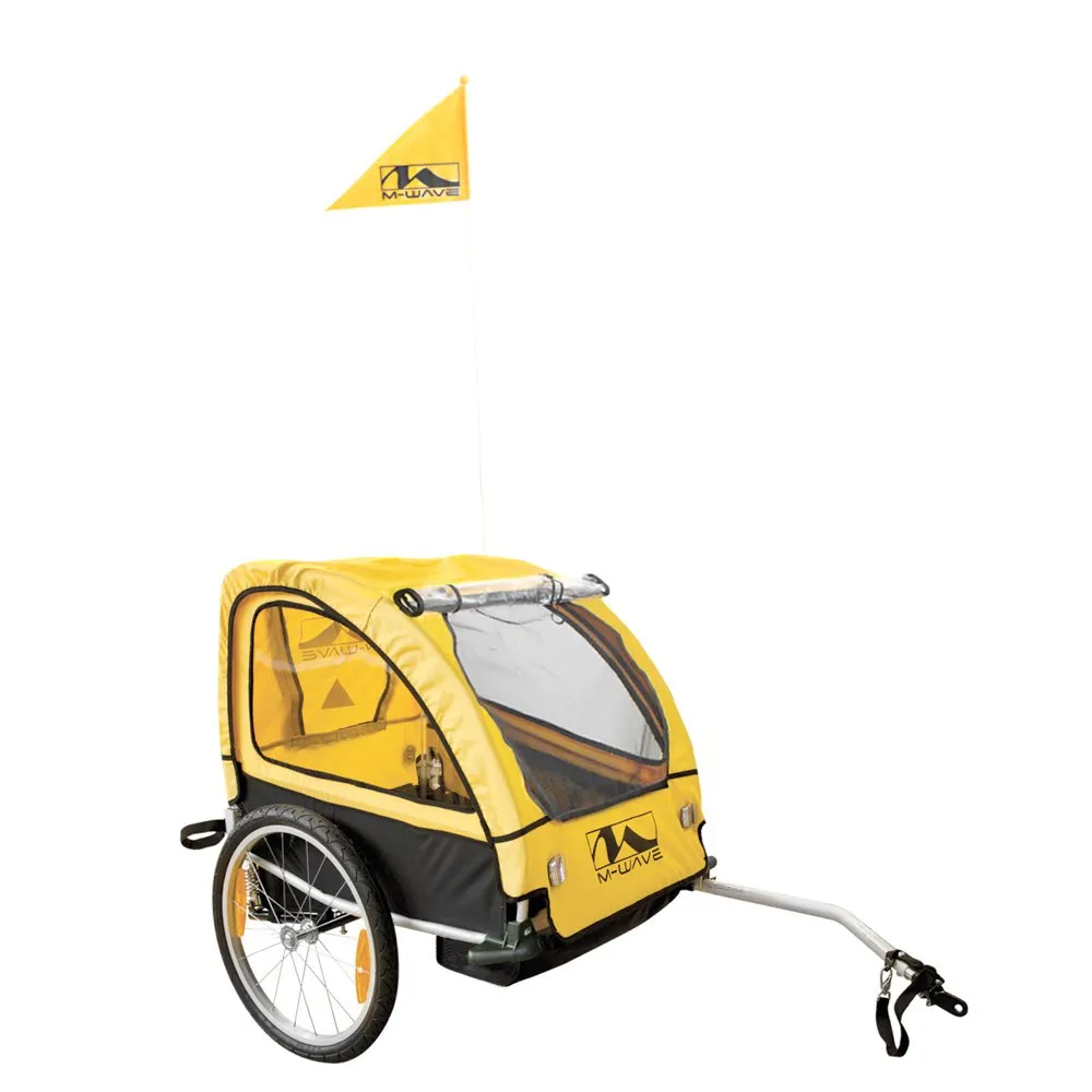 M-Wave Stalwart Kid 2 Fahrradanhänger, Black / yellow, Max 20kg