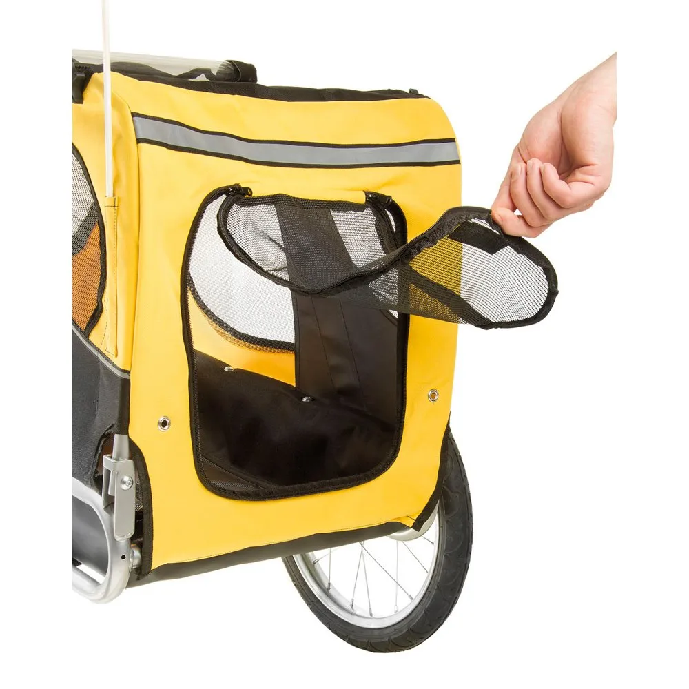 M-Wave Stalwart Pet Fahrradanhänger, Yellow / black, Max 30kg